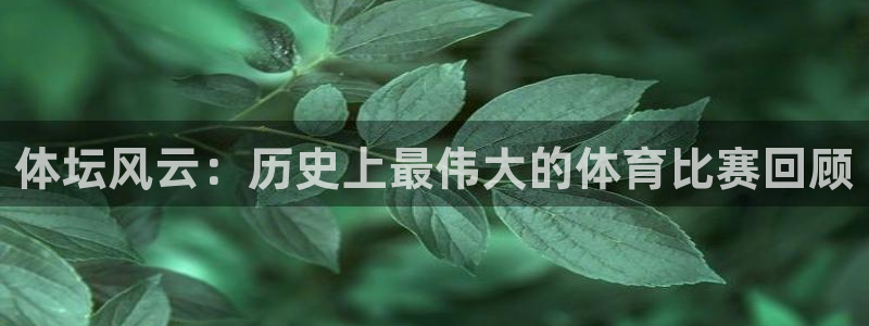 米兰体育中心：体坛风云：历史上最伟大的体育比赛回顾